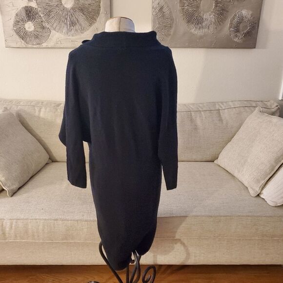 Splendid Cowl Neck Sweater Dress in Black - Picture 6 of 10